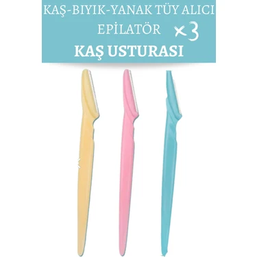 Lovendas Kadın Yüz Jileti ve Kaş Usturası 3'lü Set Hassas Epilasyon İçin