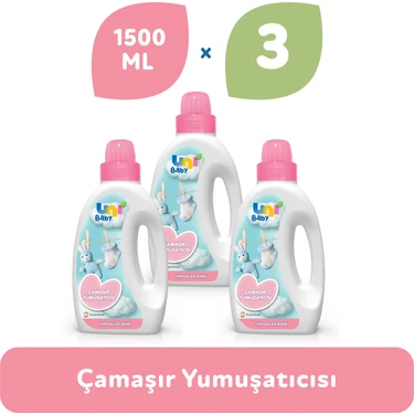 Uni Baby 3'lü Çamaşır Yumuşatıcı 4500 ml Çocuk ve Bebek Ürünü Hassas Ciltler