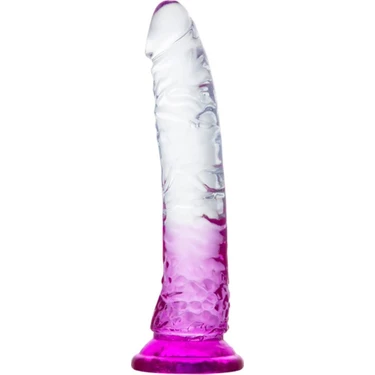 Ultra Yumuşak Şeffaf Mor 21 cm Gerçekçi Penis Realistik Jel Dokuda Yumurtalıksız Anal Vajina