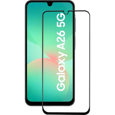 Samsung Galaxy A26 Kırılmaz Cam Tam Ekran Koruyucu 150CC Antistatik Büyük Kenar 9h Temperli