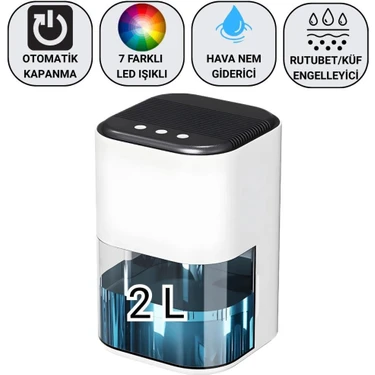 Coofbe 2000ML Işıklı Banyo Mutfak Dolap Nem Alma Cihazı Mantar Rutubet Nem Küf Önleyici