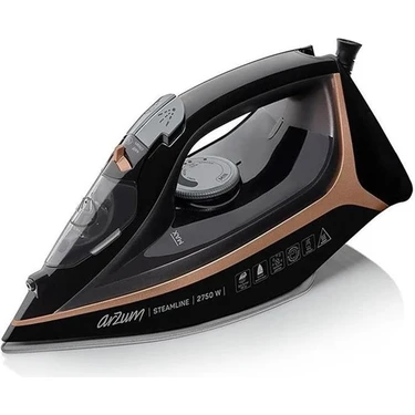 Arzum Steamline Optimal Seramik Taban Buharlı Ütü 2750W Siyah -