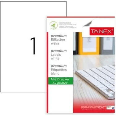 Tanex HerBoy  210 mm x 297 mm A4 100 Sayfa Lazer Etiket