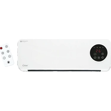 K-yonlineticaret Kiwi KHT-8490 Klima Tipi Duvar Tipi Isıtıcı Fan Kumandalı - Dijital Dokunmatik