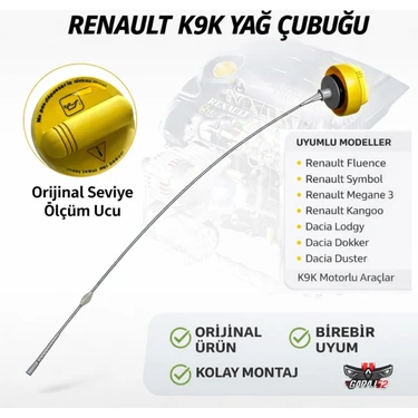 Renault K9K Motor Yağ Seviye Çubuğu 111513550R Clio 4 Symbol Fluence Duster Dokker