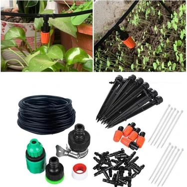 Pileli Store Mikro Damlama Sulama - Bahçe Sulama Hortum Seti 10 Metre Hortum ve