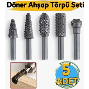 Şahin Tools 5 Parça Döner Ahşap Törpü Seti Matkap