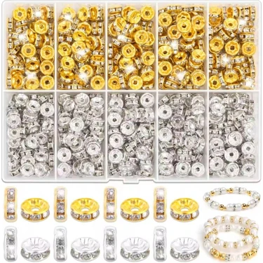 Yiğit Aksesuar 500 Adet Gold ve Gümüş Rondela Ara Aparat Takı Malzemeleri