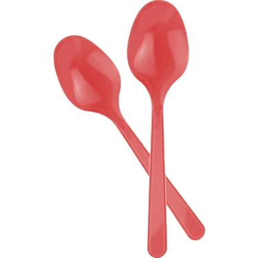 Kikajoy Kırmızı Tek Kullanımlık Plastik Kaşık