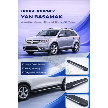 Ack Dizayn Dodge Journey 2009-2020 Araca Özel Yan Basamak Alüminyum