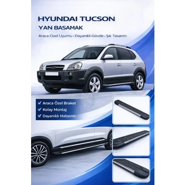 Ack Dizayn Hyundai Tucson 2004-2009 Araca Özel Üretim Yan Basamak Alüminyum
