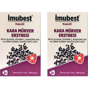 İmubest Beta Glukan Kara Mürver 30 Kapsül x 2