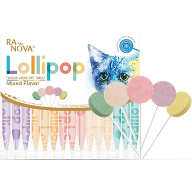 Ranova Karışık Lezzetli Kedi Ödülü Lolipop 1.4g 15'li Eğlenceli