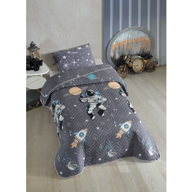 Formeya Astronot Desenli Çocuk-Genç Odası Tek Kişilik Pike-Yatak Örtüsü Takımı 160 x 230 Cm