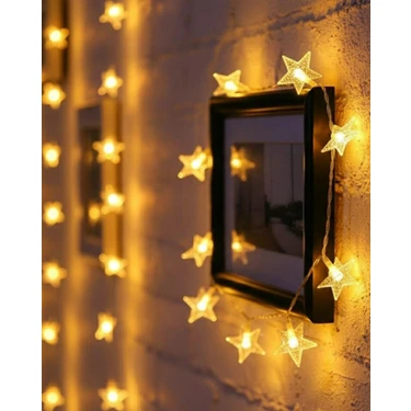 Buğz 5 Metre 20 Yıldızlı LED Işık Zinciri Daylight Beyaz Salon ve Oda