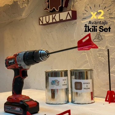 Şarjlı Matkap Uyumlu Karıştırıcı Uç – Epoxy, Boya, Taş Tozu ve Alçı Için Mikser Ucu – 20 cm Uzunluk