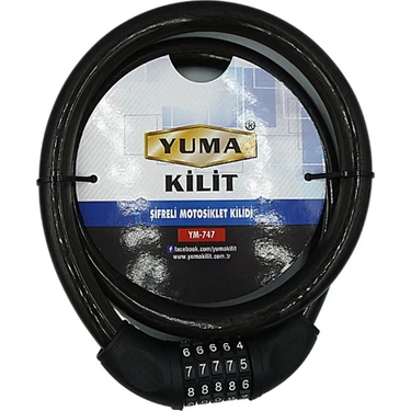 Epilons Yuma YM-747 120CM 20MM 5 Şifreli Siyaotorsiklet