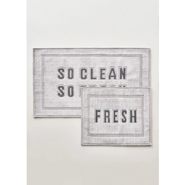 Bella Maison Clean Fresh Paspas Takımı Beyaz (60X100 - 50X60