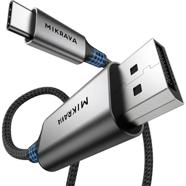 Mikrava USB C to Displayport Kablo (8K@60Hz, 4K@240Hz, 2K@360Hz) HDR10 TYPE C to DP 1.4