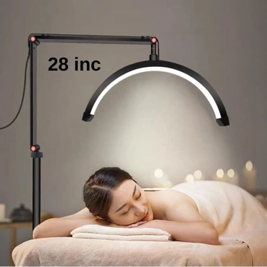 Ay Lamba 28INÇ LED Video Işığı Yarım Ay Kumandalı Dolgu Işık Kalıcı Makyaj Tatto Çekim