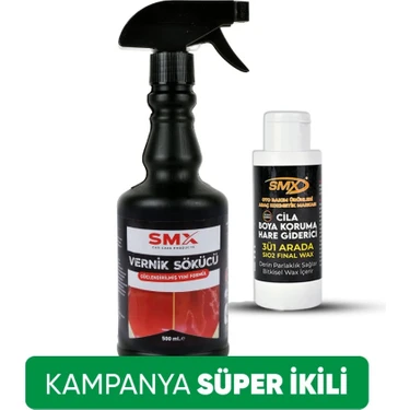 Vernik Sökücü 500 ml + Hediye 3'ü 1 Arada Cila-Boya Koruma-Hare Giderici 100