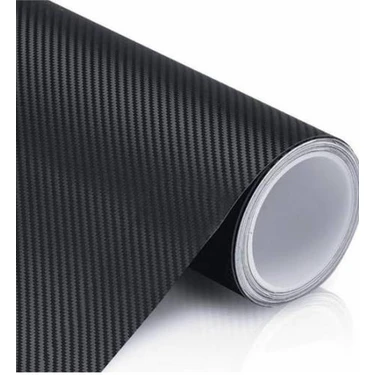 AutoFolyo Siyah Hava Kanallı Karbon Fiber Folyo 30 Cm-3 Metre Kaplama