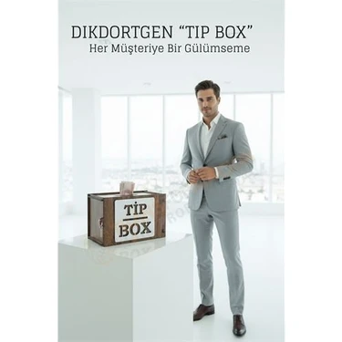 Lazer Kesim Ahşap Tip Box – Bahşiş Kutusu | 21X12X13  cm Dekoratif