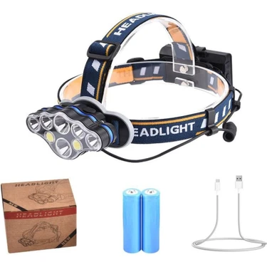 AyrStore PS-888 Güçlü USB Şarj Edilebilir Profesyonel 8 Modlu 6000 Lümen 8 LED Su Geçirmez Kafa