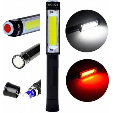 Sb Shopping Ps-Q5 Pilli Mıknatıslı Cob LED Çalışma Tamir Kırmızı Işık El