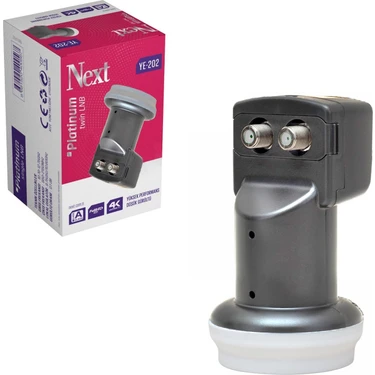 Next Ye-202 Platinum İki Çıkışlı Lnb 0.1 dB Yüksek Performanslı 4K UHD Düşük Gürültü