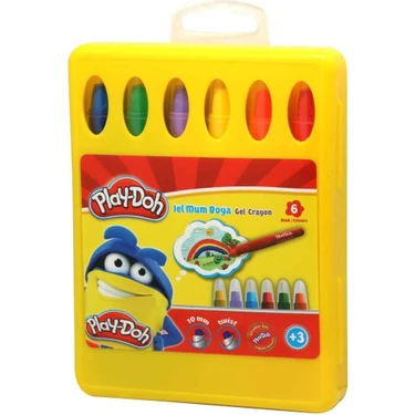 Play-Doh Jel Crayon 6 Renkli Boya Seti 10 mm Kalınlıkta Eğlenceli Çizim