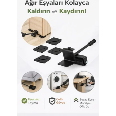 Ecuy Tekerlekli mobilya, Beyaz Eşya, Ofis Eşyaları Kaydırma  Kaldırma ve Taşıma Aparatı