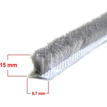 Std Sürme ve Cam Balkon Kıl Fitil ( Taban 6,7 x Yükseklik 15 mm ) 20