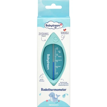 Babydream Balık Şeklinde Cıvasız Analog Banyo Termometresi - Bebekler İçin Yüksek Hassasiyetli