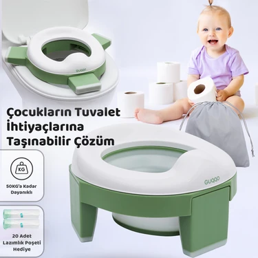 Guqqo Lazımlık, Portatif Katlanabilir Taşınabilir Seyahat Çocuk Tuvaleti, Klozet Adaptörü,