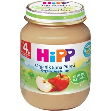Hipp Organik Elma Püresi 125 gr 0-6 Ay Bebekler İçin Gluten İçermeyen Meyve