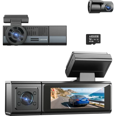 Azdome M500 4K 3 Kameralı Araç Içi