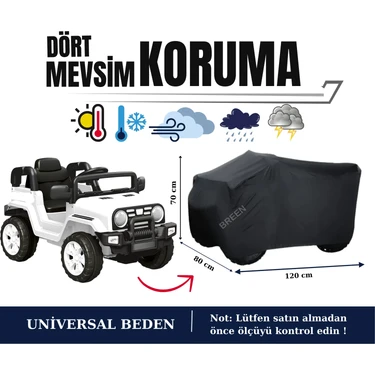 Breen Akülü Araba Brandası, Siyah-Güneşten Korur, Su