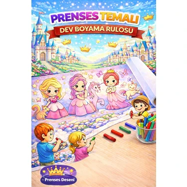 Haydi Dekor Güzel Prensesleri Boyuyorum – 5 Metre Dev Boyama Rulosu | Çocuklar İçin Prenses Temalı