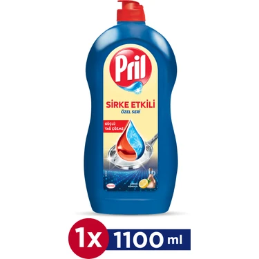 Pril Sirke Etkili Özel Seri Bulaşık Deterjanı 1100 ml Güçlü Yağ Çözme ve Limon