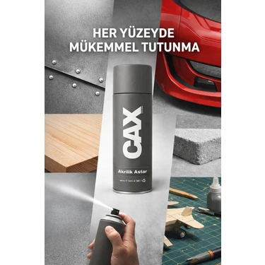 CAXCOLORS Pas Önleyici Antikorozif Metal Astarı Sprey 400ML - Pas Durdurucu ve Boya Tutundurucu Gri