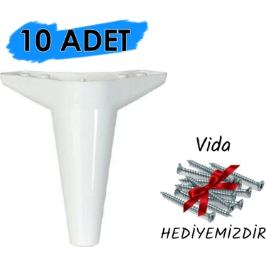 PVC Burada (10 Adet ) Asya Beyaz Ayak 15  cm - Tv Ünitesi, Koltuk Altı , Dolap