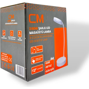 cm 3 Renkli Şarjlı LED Masaüstü
