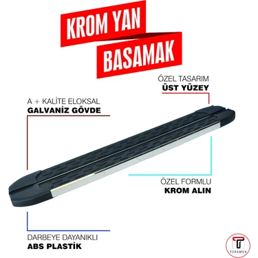 Türkmen Ford Connect Krom Yan Basamak 183 cm