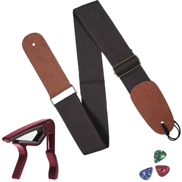 Midex HG20C Kahve Renk Gitar Omuz Askısı Metal Capo Pena