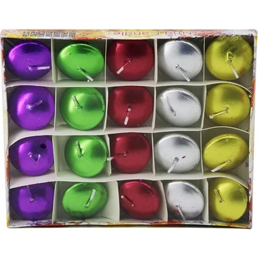 İlk El Grup 20PCS Suda Yüzen Mum Beyaz - Renkli