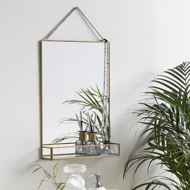 Vitrayverteks Asma Duvar Aynası Dekor Pirinç Çerçeveler Ev Banyo Yatak Odası Oturma Odası