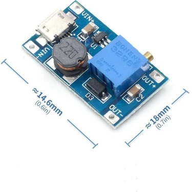 Delixa Sanec MT3608 2A Yükselteç Dc-Dc Aşamalı Güç Modülü Micro USB