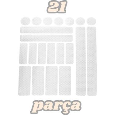 Kdot 21 Parça Yüksek Performans Yansıtıcı Sticker Seti Motorlu Motorsuz Tüm Araçlar