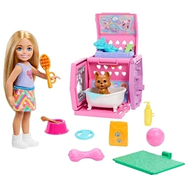 Barbie Chelsea Taşıma Çantası Oyun Seti JDF89 Sevimli Köpekçiği ile Çocukların Hayal Gücünü